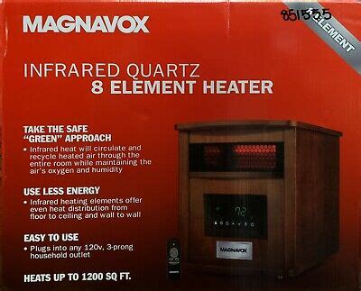 The wooden casing looks great and ensures that this <b>heater</b> will fit in well with your home’s existing décor. . Magnavox infrared heater 8 element